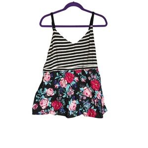 Torrid Striped Floral Tank Top